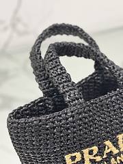 Prada Woven Raffia Small Tote Black - 24cm - 6