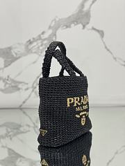 Prada Woven Raffia Small Tote Black - 24cm - 2