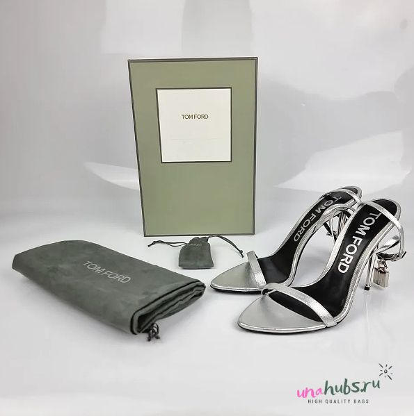 Tom Ford Padlock Silver Heels 105mm - 1