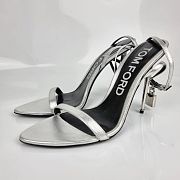 Tom Ford Padlock Silver Heels 105mm - 2