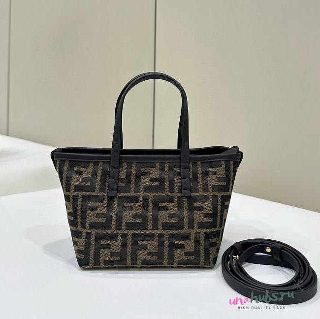 Fendi Roll Mini Fabric Brown Tote - 23*12*13cm - 1