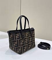 Fendi Roll Mini Fabric Brown Tote - 23*12*13cm - 3