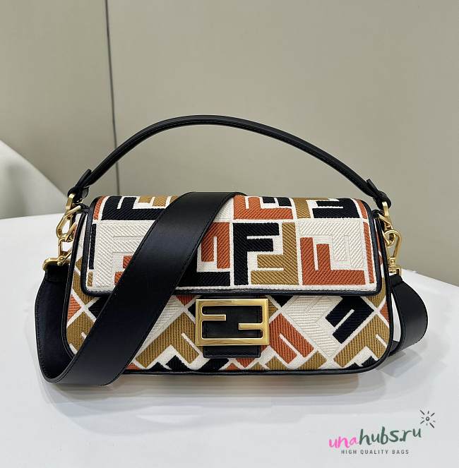 Fendi Baguette Canvas Multcolor Bag - 27*6*14cm - 1