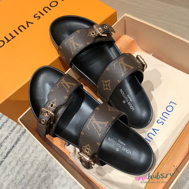 Louis Vuitton Bom Dia Flat Mule Brown Monogram - 1