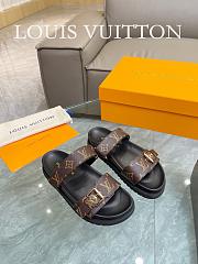 	 Louis Vuitton Bom Dia Flat Mule Brown Monogram 02 - 1