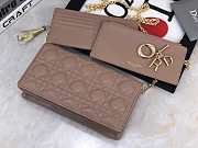 Dior caro wallet chain gold color dark beige - 6