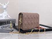 Dior caro wallet chain gold color dark beige - 3