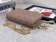 Dior caro wallet chain gold color dark beige - 2