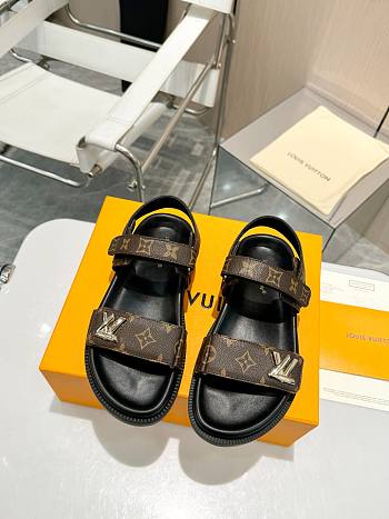 Louis Vuitton Monogram Leather Twist Logo Sandals