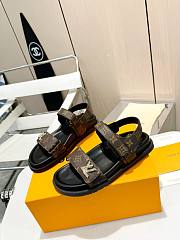 Louis Vuitton Monogram Leather Twist Logo Sandals - 4