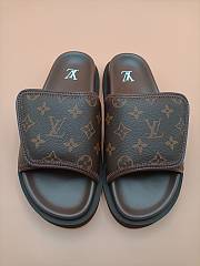 Louis Vuitton Miami Brown Monogram Leather Mules - 1