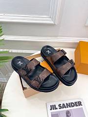 Louis Vuitton Monogram Leather 2 Strap Slides 03 - 6