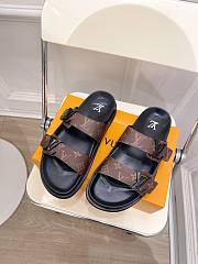 Louis Vuitton Monogram Leather 2 Strap Slides 03 - 3