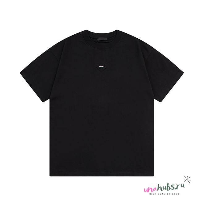 Prada T-Shirt Black Triangle Logo - 1