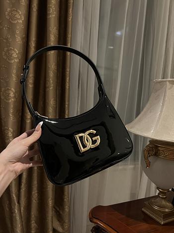 Dolce&Gabbana 3.5 Patent Leather Hobo Shoulder Bag - 22*18*6CM