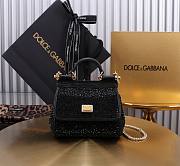 Dolce & Gabbana Sicily Rockstud Black Bag - 14x16x6CM - 1