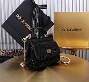 Dolce & Gabbana Sicily Rockstud Black Bag - 14x16x6CM - 4