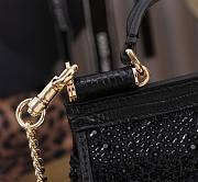 Dolce & Gabbana Sicily Rockstud Black Bag - 14x16x6CM - 3