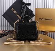 Dolce & Gabbana Sicily Rockstud Black Bag - 14x16x6CM - 2