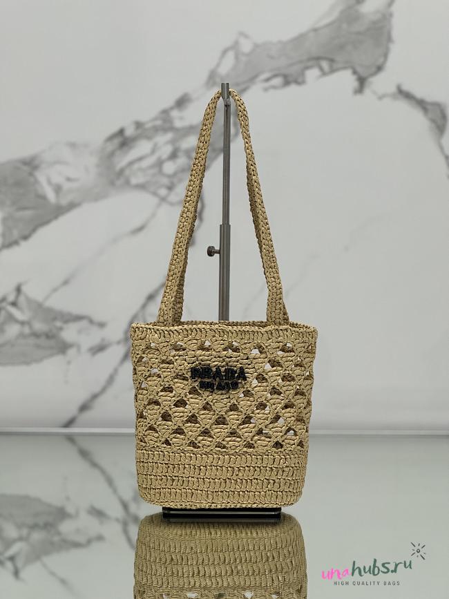 Prada Woven Fabric Crochet Tote Bag - 30x17.5x9CM - 1