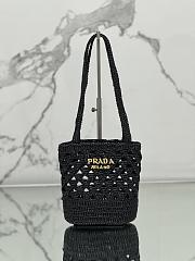 Prada Woven Fabric Crochet Tote Bag - 30x17.5x9CM - 2