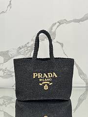 Prada Woven Raffia Small Tote Black - 40×34×15CM - 1