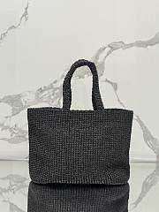 Prada Woven Raffia Small Tote Black - 40×34×15CM - 6