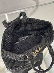 Prada Woven Raffia Small Tote Black - 40×34×15CM - 2