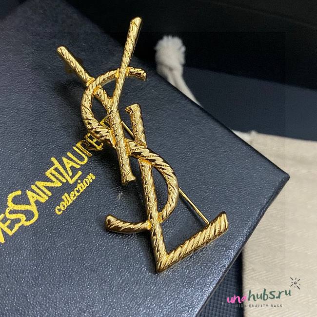 YSL Gold Brooch - 1