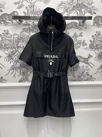 PRADA Logo Detailed Hooded Jacket In Default Title