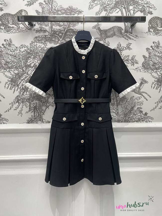 Louis Vuitton Black Dress With Belt - 1