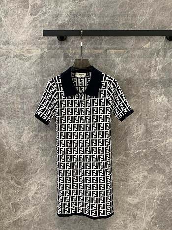 Fendi FF Motif Black Body Dress