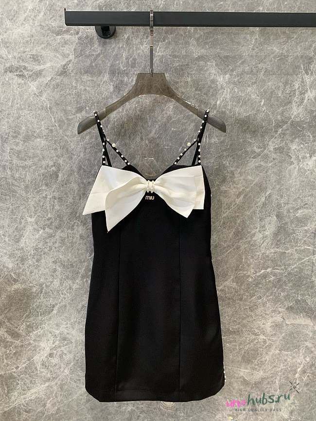 Miumiu Ribbon Black Sundress - 1