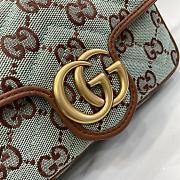 Gucci GG super mini shoulder bag in pale blue and brown canvas - 16.5x 9.5x 4.5cm - 5