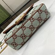 Gucci GG super mini shoulder bag in pale blue and brown canvas - 16.5x 9.5x 4.5cm - 2