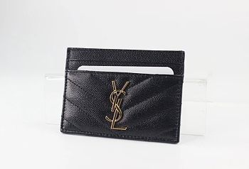 YSL Black Grained Card Holder