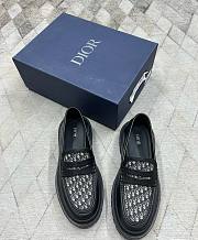 Dior Loafer Black Smooth Leather and Oblique Blue - 1