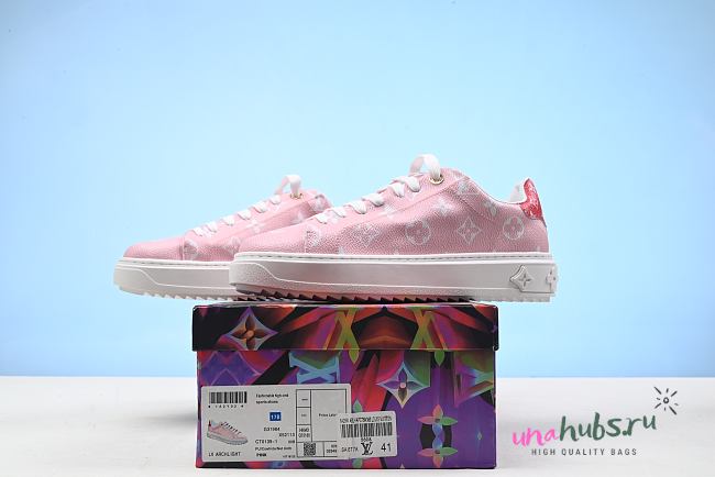 Louis Vuitton Pink Leather Sneakers EU41 - 1