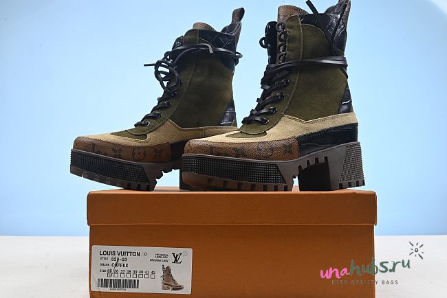 Louis Vuitton Lace Up Green Suede Boots EU35 - 1