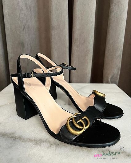 Gucci GG Buckle Black Leather Sandals EU42 - 1