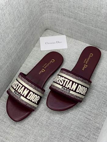 Dior Dway Burgundy Slides EU42