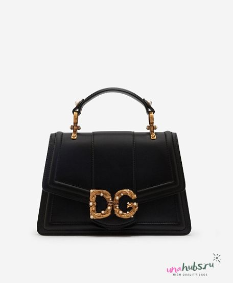 DG AMORE BAG IN CALFSKIN BLACK 23CM - 1