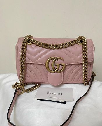 Gucci Marmont Pink Shoulder Bag - 26cm