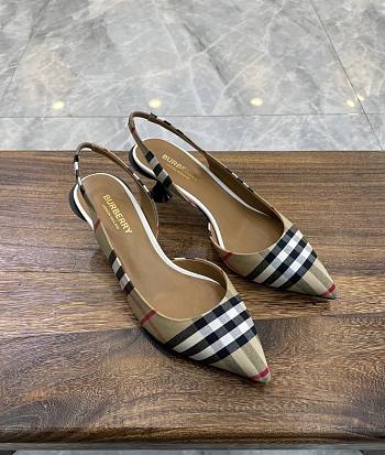 Burberry Checked Pattern Slingback Heels