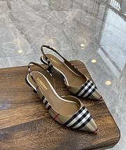 Burberry Checked Pattern Slingback Heels - 2