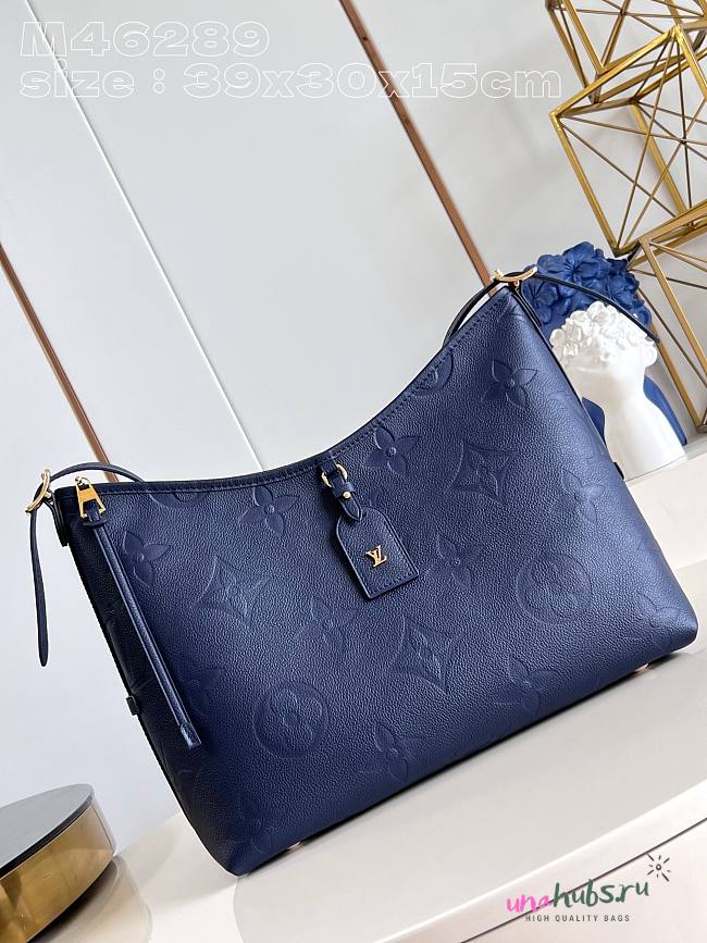 Louis Vuitton CarryAll Monogram Empreinte Handbag Navy Blue - 39x30x15cm - 1