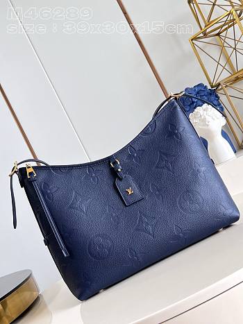 Louis Vuitton CarryAll Monogram Empreinte Handbag Navy Blue - 39x30x15cm