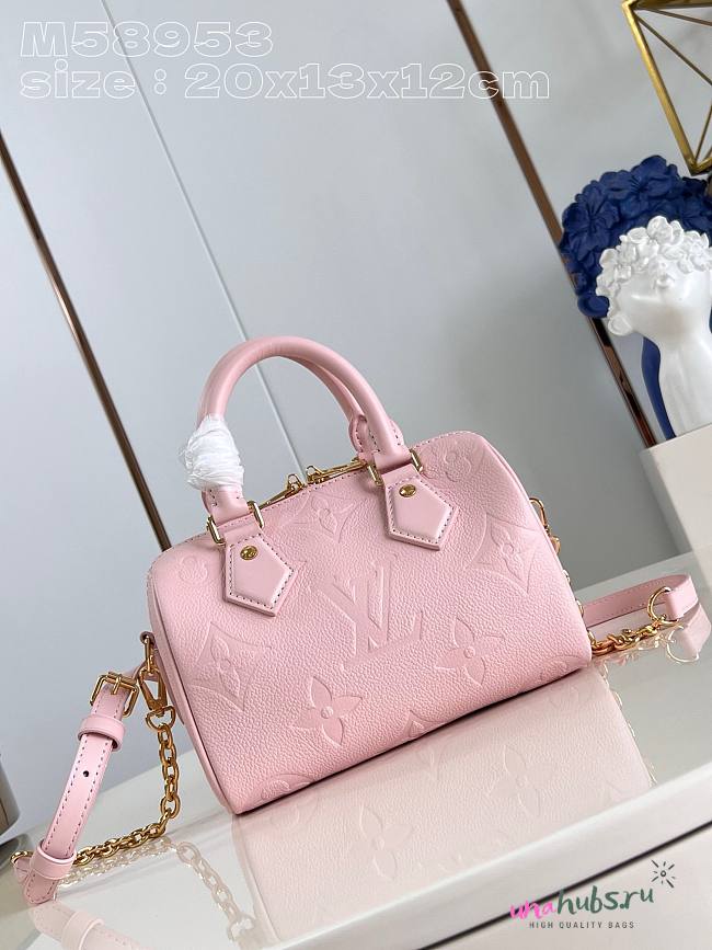 Louis Vuitton Speedy Bandouliere 20cm In Pale Pink - 1