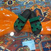 Hermes Chypre Suede Green Sandals - 5