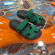 Hermes Chypre Suede Green Sandals - 2